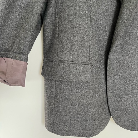 100% Wool Union Made Blazer Vintage Suit Jacket Grey Preppy Oversized Blazer - Picture 6 of 16